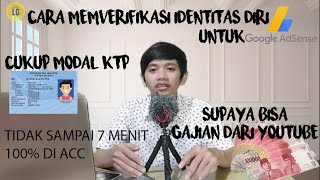 Tutorial verifikasi identitas diri dan minta pin google adsense lengkap [upl. by Elbys741]