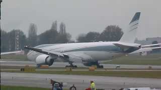 HD VIP Aviation Link Company Boeing 777200LR landing at GenevaGVALSGG [upl. by Strohbehn832]