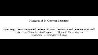 QA Mixtures of InContext Learners [upl. by Nujra]