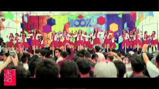 JKT48 1st live TV performance  100 Ampuh Global TV [upl. by Nylareg195]