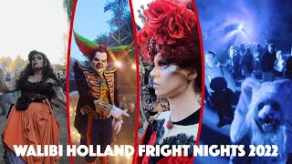 Fright Nights 2022 in Walibi Holland  Alle Halloween Scare Zones Clinic amp Below [upl. by Kati]