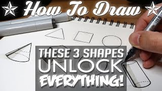 HOW TO DRAW  Basic Shapes UNLOCK EVERYTHING [upl. by Doniv292]