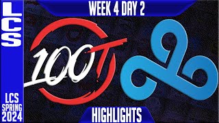 100 vs C9 Highlights  LCS Spring 2024 Week 4 Day 2  100 Thieves vs Cloud9 [upl. by Neehcas702]