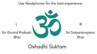 Oshadhi Suktam  Sacred Vedic Chant  Audio Production by Sri K Suresh [upl. by Corell]