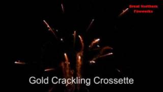 Gold Crackling Crossette 64 Shot Firework [upl. by Enilec]