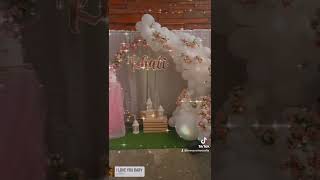 How to Decorate for Baptism baby girl  Christening Balloon Decoration Idea [upl. by Rosenblatt]