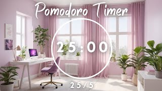 Pomodoro 255 Morning Study Timer  Asethetic Timer 25 Minute Timer  Pomodoro Station [upl. by Page]