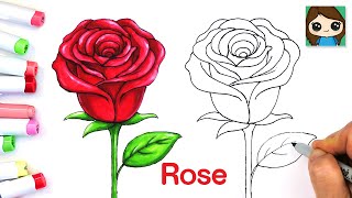 How to Draw a Rose 🌹 [upl. by Suirtimid]