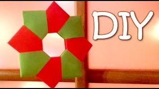 DIY Christmas Ornament  Paper Wreath 8unit modular origami [upl. by Mages266]