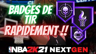 COMMENT AVOIR RAPIDEMENT SES INSIGNES DE TIR SUR NBA2K21 NEXTGEN   ASTUCE BADGES SHOOT [upl. by Heinrick1]