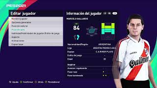 Marcelo Daniel Gallardo  PES Clasico Face Bodyamp Stats [upl. by Esinert609]