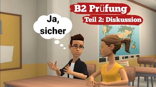 B2 mündliche Prüfung Deutsch  Teil 2 Diskussion  Deutsch lernen [upl. by Anelhtak596]