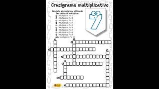 Crucigramas con multiplicación para descargar [upl. by Udall]