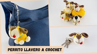 🇪🇸Perro Llavero A Crochet TutorialAmigurumi Perrito LlaveroLlavero A Crochet Paso a Paso Con Audio [upl. by Goldie]