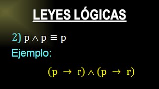 LEYES LÓGICAS  LEYES DEL ÁLGEBRA PROPOSICIONAL  PARTE 1 [upl. by Risser348]