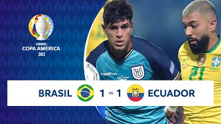 HIGHLIGHTS BRASIL 1  1 ECUADOR  COPA AMÉRICA 2021  270621 [upl. by Ecirtnas]