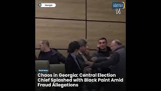 Chaos in Georgia Central Election Chief Splashed with Black Paint Amid Fraud Allegations [upl. by Elletsirhc68]