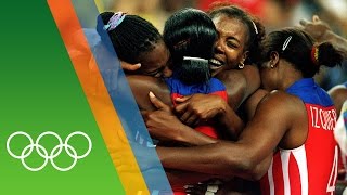 Cuba win 3 consecutive Volleyball golds  Epic Olympic Moments [upl. by Ashli]