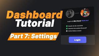 Discord Bot Dashboard Tutorial PythonFastAPI  Part 7 User Settings [upl. by Oettam457]