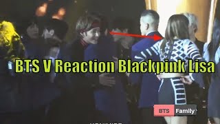 BTS V reaction BLACKPINK LISA MOMENT SMA 2018 [upl. by Anitsirc749]