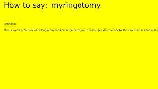 How to pronounce myringotomy by british speaker [upl. by Htiderem]