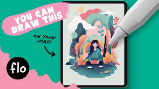 You Can Draw This Vector Style Illustration in PROCREATE  Step by Step Procreate Tutorial [upl. by Rausch612]