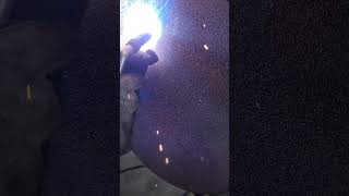 Welding holes in a old shop stove welding shorts [upl. by Lobell]