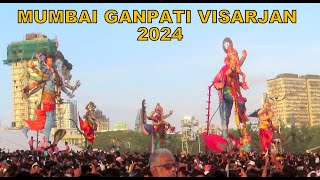 Mumbai Ganpati Visarjan 2024 At Girgaon Chowpatty  Mumbai Ganesh Visarjan 2024  गणपती विसर्जन २०२४ [upl. by Ymas546]