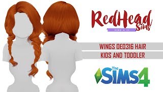 THE SIMS 4 CC  HAIR  WINGS OE0316 KIDS AND TODDLERS [upl. by Carnay]