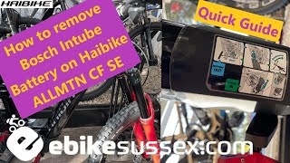 How to remove and refit the Bosch Intube battery on Haibike ALLMTN CF SE [upl. by Kcirreg16]