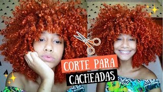 CORTE PARA CABELOS CACHEADOS EM CASA Carina Soares [upl. by Dragoon]