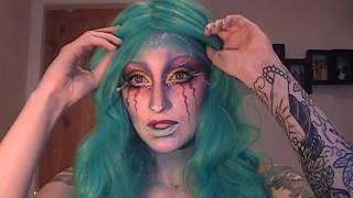 Underwater Alien Mermaid Makeup Tutorial For Halloween [upl. by Penelope]