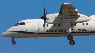 Olympic Bombardier Dash 8100 and Q400 Landing amp Takeoff  Rhodes Intl Airport  Plane Spotting [upl. by Irreg]