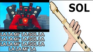 Speakerman theme song flauta dulce fácil tutorial con animación easy flute recorder [upl. by Layney]