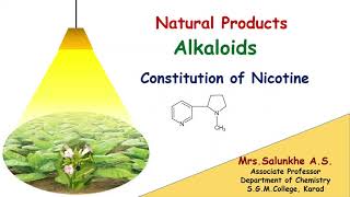 Natural Products  Alkaloids  Nicotine alkaloid [upl. by Nahraf]