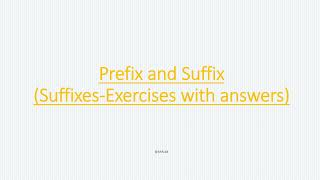 Grammar Prefix Suffix Use of Suffixes english grammar suffixes ANRdd [upl. by Kosse299]