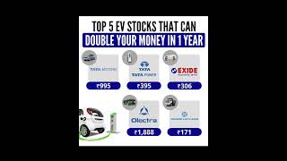 TOP 5 EV STOCKS THAT CAN DOUBLE YOUR MONEY IN 1 YEAR 🤑  best ev stocks stockmarket [upl. by Auoy]