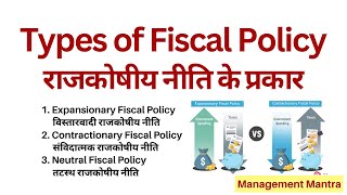 Types of Fiscal Policy  1 Expansionary Policy 2 Contractionary Policy 3 Neutral Policy [upl. by Ettezoj]