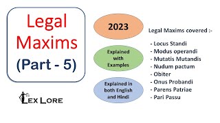 Legal Maxims  Meaning with Examples PART 5  Explained in Hindi [upl. by Daus334]