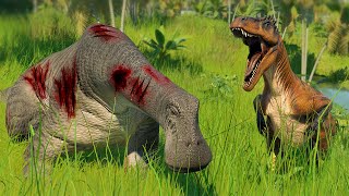 MEGALOSAURUS PACK HUNTING NIGERSAURUS HERD  Jurassic World Evolution 2 [upl. by Aikkin608]