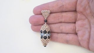 BeadsFriends Beaded earrings tutorial  Peyote stitch earrings [upl. by Carmelia150]