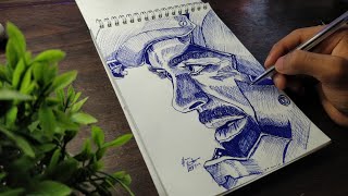 how to make iron man drawing with ball pen [upl. by Stanfill961]