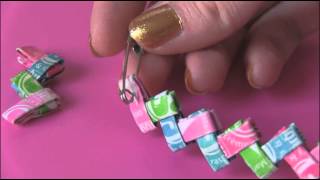 DIY CANDY WRAPPER JEWELRY  Starburst Bracelet  Gum Chain Link  How To  SoCraftastic [upl. by Suzanna797]