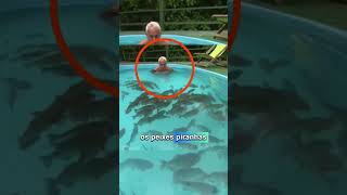 Ele entrou em uma piscina com piranhas 😱🐟 [upl. by Nirad677]