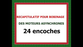 Comment faire un schéma de bobinage RÉCAPITULATIF POUR BOBINAGE24 encoches [upl. by Pry]