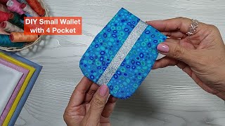 Mini  Small Coin Pouch Wallet  Coin Pouch Wallet with Four Pocket  Sewing Gift Ideas [upl. by Ced]