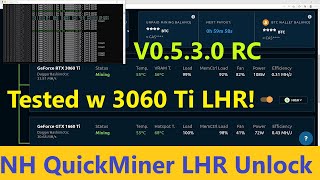 NiceHash QuickMiner 0530 RC with LHR Unlock Tested with LHR 3060 Ti LHR Unlock Any Good [upl. by Maddie158]