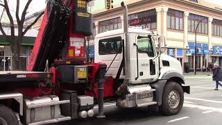 MACK GRANITE wPALFINGER PK 40002 EH Solos Lifting Solutions Victoria BC March 4 2024 [upl. by Jasmin]