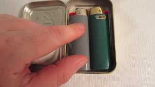 Bic Lighters Storage Tin Bug Out Bag [upl. by Odine]