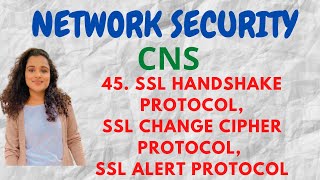 45 SSL Handshake Protocol SSL Change Cipher Protocol SSL Alert Protocol CNS [upl. by Volnak]